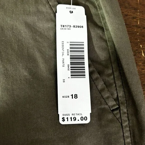 Pendelton Essential Pants Size‎ 18 Green Cotton Straight Leg TH173-82908 NEW - Picture 6 of 12